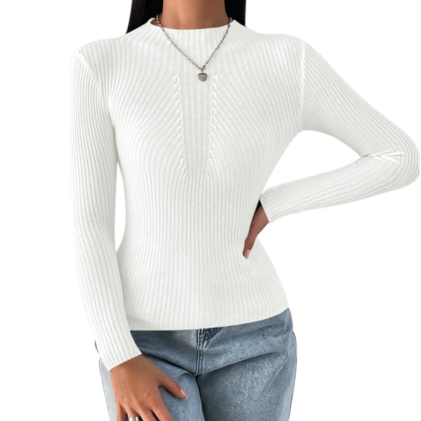 Elegant White Turtleneck Sweater